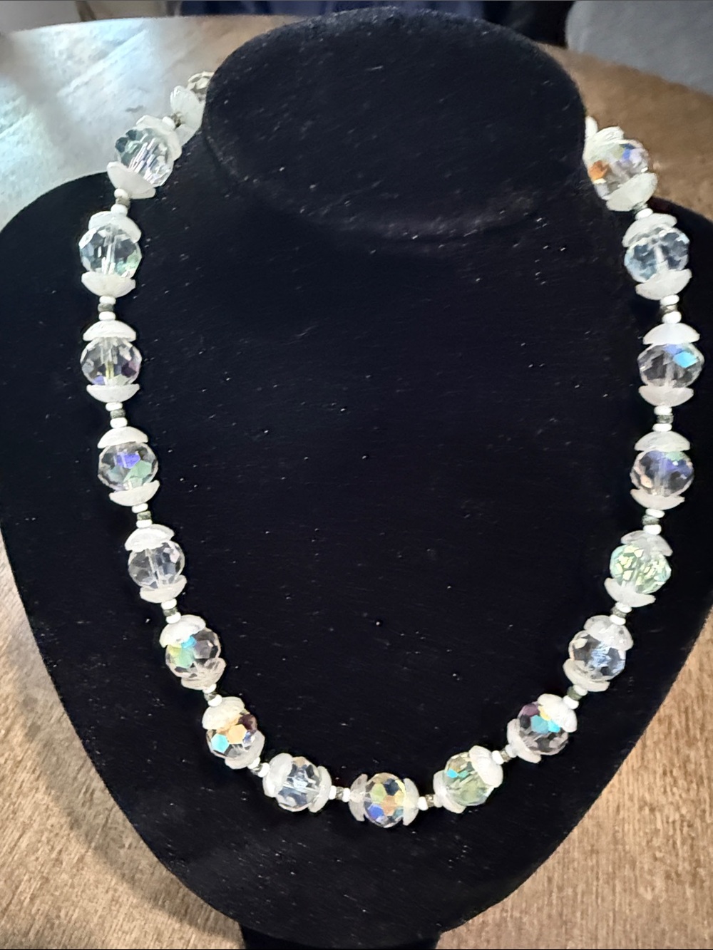 Signed Vendome Crystal Aurora Borealis Bead Necklace - Women Jewelry by Coro